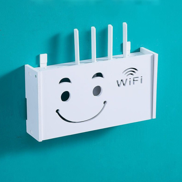 Настенная полка для роутера Смайл · Настенный короб - стеллаж для хранения маршрутизатора без сверления