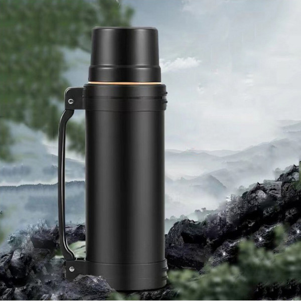 Термос DayDays A250 из нержавеющей стали, 2.5 л · Туристический термос – бутылка с вакуумной крышкой и ручкой для переноски