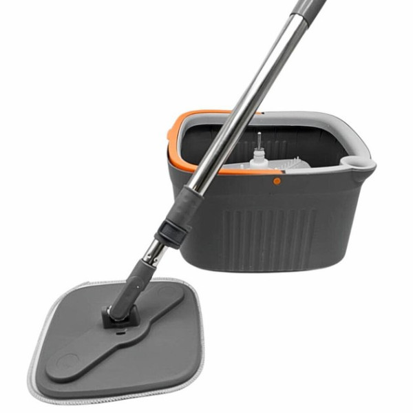 Швабра с ведром - центрифугой 6 л · Комплект для уборки квадратное ведро с автоотжимом и швабра
