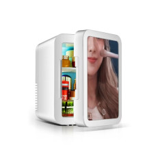 Автомобильный мини холодильник с зеркалом, 4 л · Переносной портативный холодильник 2 в 1 с охлаждением и подогревом от прикуривателя авто и 220 В