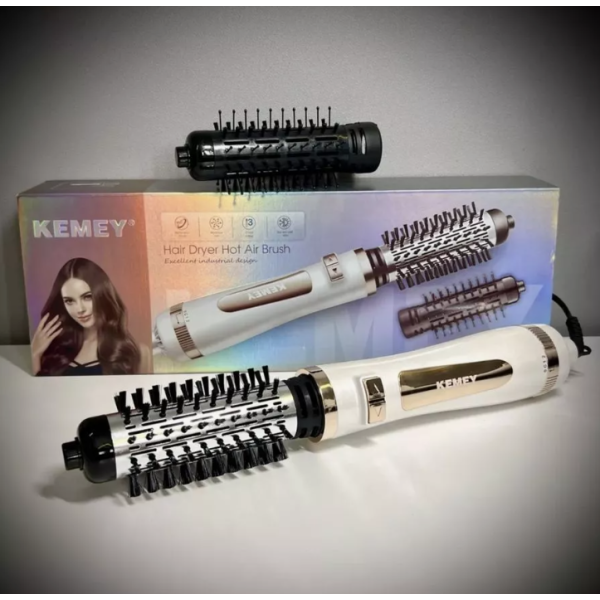 Фен-стайлер Kemey KM-8024 ∙ Щетка с вращением для сушки и укладки волос