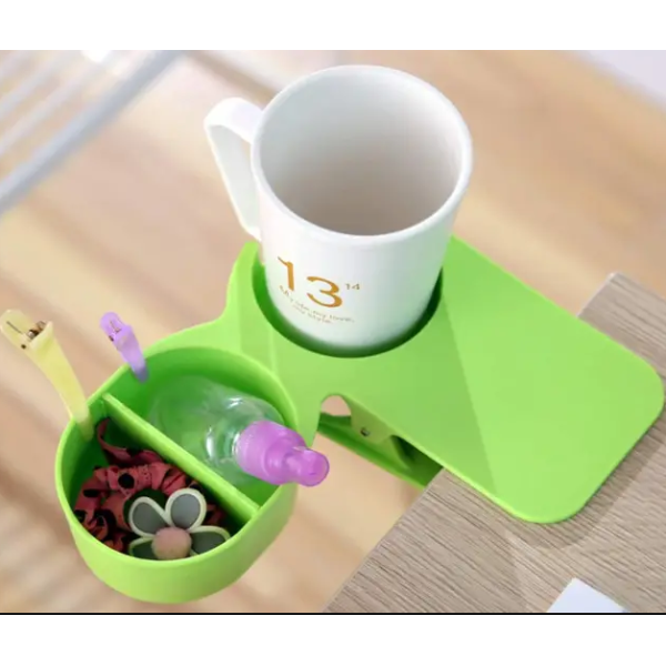 Подстаканник на прищепке Clip On Table Cup Holder ∙ Портативный подвесной органайзер – держатель напитков и аксессуаров