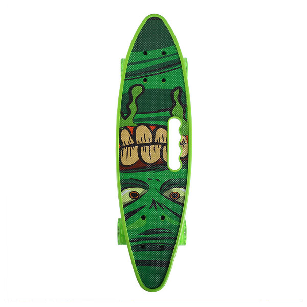 Пенни борд Халк Penny board Hulk Детская скейт доска с светящимися колесами Fish Skateboards