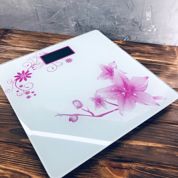 Весы напольные MS-1604 3D цветами Белые CG15 PR3