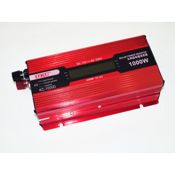 Преобразователь 12V-220V 1000W Инвертор напряжения с LCD дисплеем