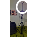 Светодиодная кольцевая LED лампа ZB-R14 (1 крепл.тел.) 220V (35см) | Портативная лампа для селфи без штатива