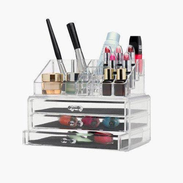 Органайзер для хранения косметики 3 drawer | Акриловый настольный ящик для бижутерии | Бокс для косметики