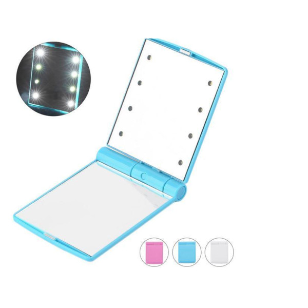 Зеркало мини карманное дорожное с Led подсветкой