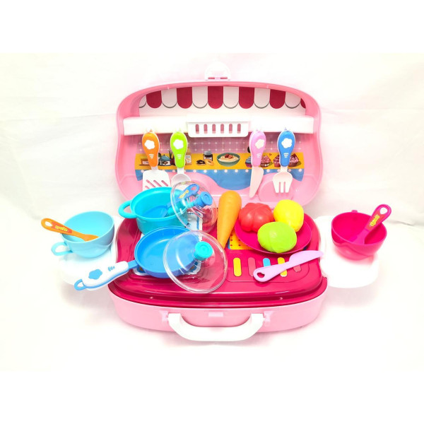 Игровой набор повара Кухня в кейсе на колесиках для детей