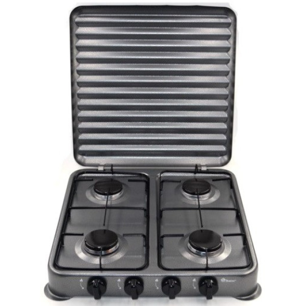 Настольный газовый таганок плита Domotec MS 6604 на 4 конфорки ∙ Серая