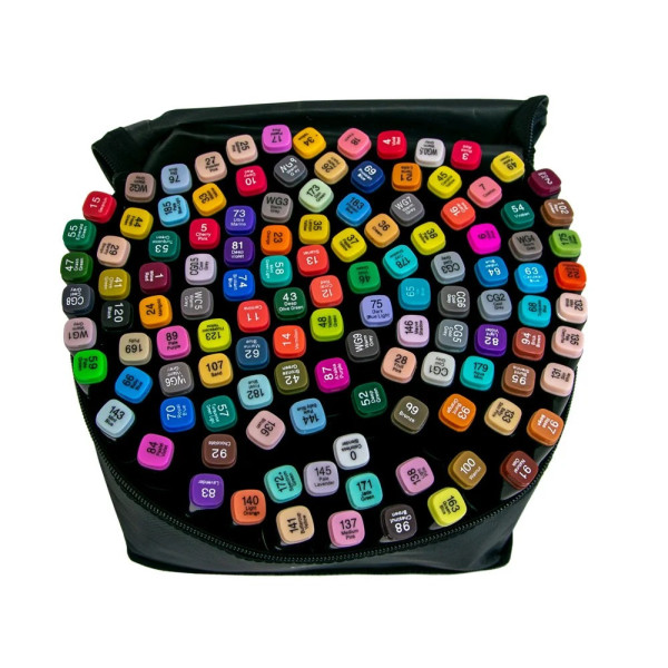 Набор двусторонних художественных маркеров для скетчинга 120 шт / Маркеры для рисования на бумаге Sketch Marker Touch Raven / Подарок художнику