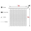 Гирлянда штора Водопад на окно Холодный белый цвет свечения, 3х2м 240 LED с коннектором
