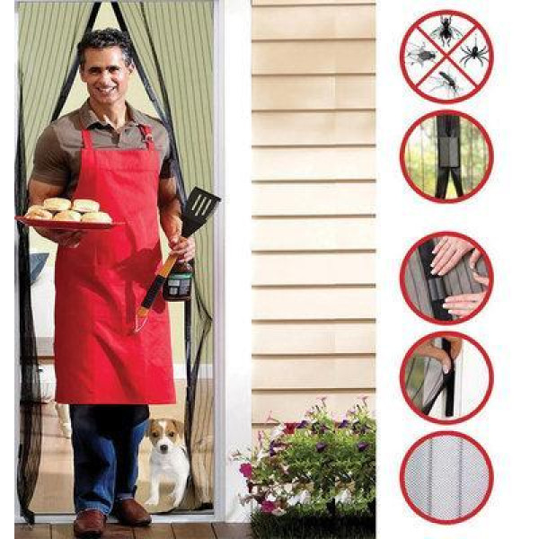 Антимоскитная сетка на магнитах Magic Mesh Шторка от насекомых в дверной проем, 100*190