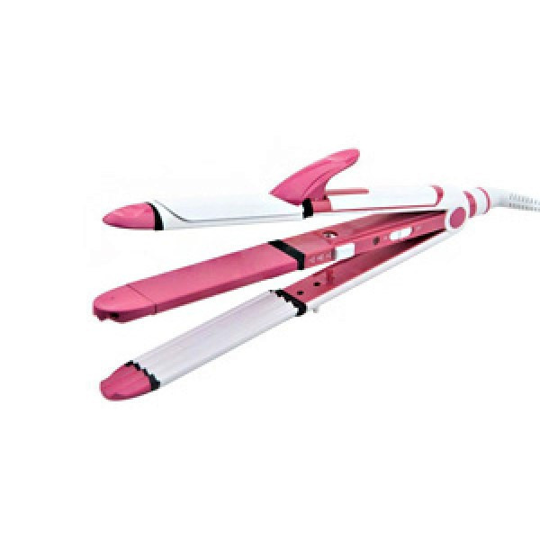 Многофункциональная плойка - для волос Gemei GM 2921 Стайлер для укладки 3 в 1: утюжок /щипцы /гофре