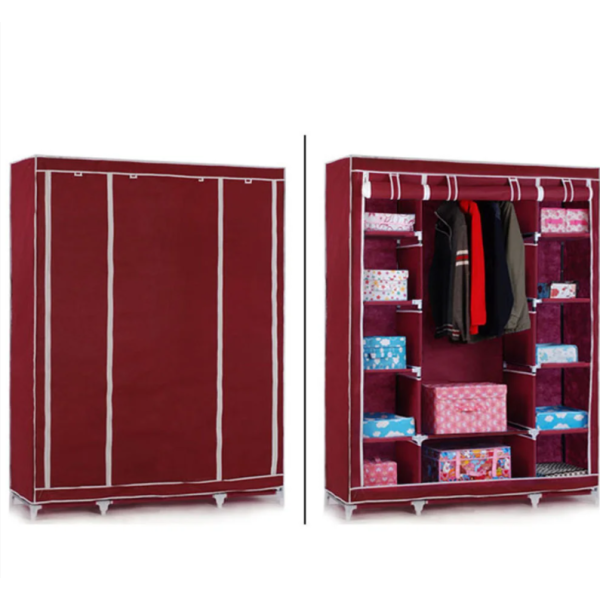 Складной тканевый шкаф STORAGE WARDROBE 88130 на 3 секции, 130х45х175 см