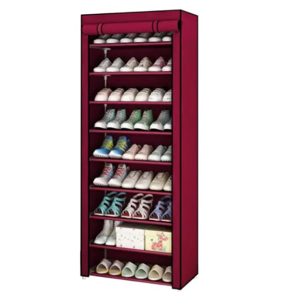 Складной шкаф для обуви 9 полок | Тканевый стеллаж - органайзер для хранения обуви