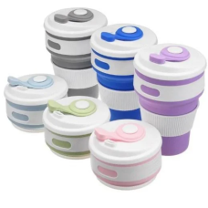 Универсальная термочашка кружка для кофе, чая, напитков складная силиконовая, 350 мл