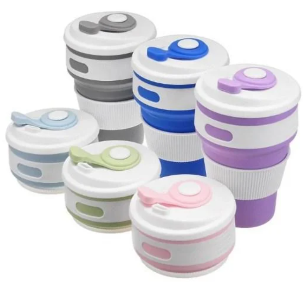 Универсальная термочашка кружка для кофе, чая, напитков складная силиконовая, 350 мл