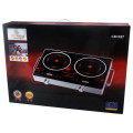 Инфракрасная электроплита на 2 конфорки CB-1327 Crownberg Плита электрическая с керамической поверхностью
