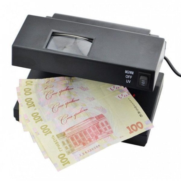 Детектор валют UKC AD 2138 Ультрафиолетовая лампа с увеличительным стеклом - лупой для денежных купюр