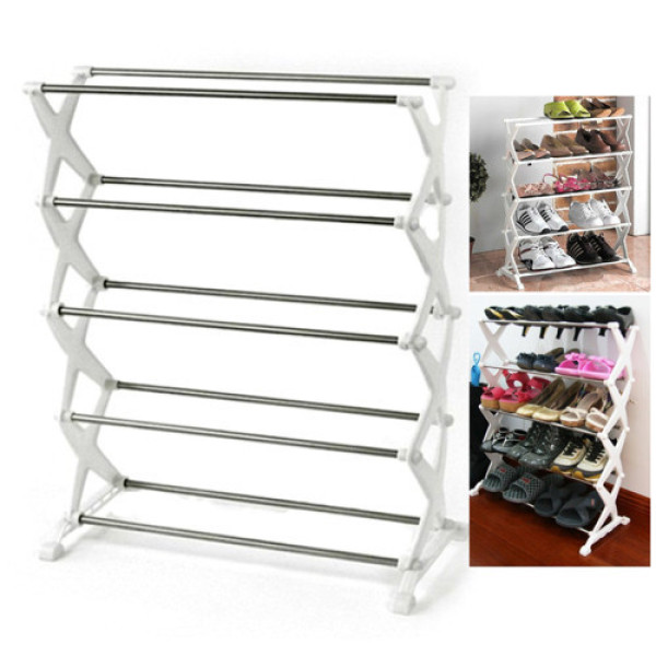 Стойка полка для обуви металлическая The Shoes Rack Органайзер этажерка обувная на 15 пар