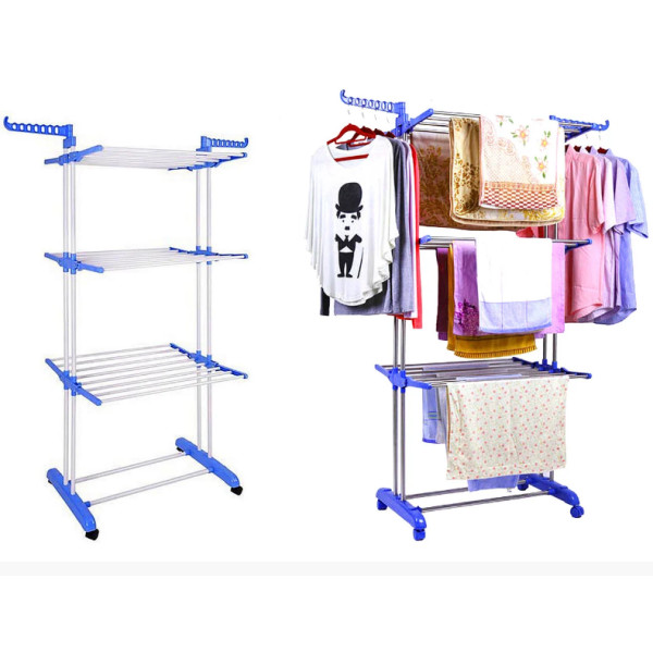 Сушилка для белья, вещей, одежды складная на колесиках