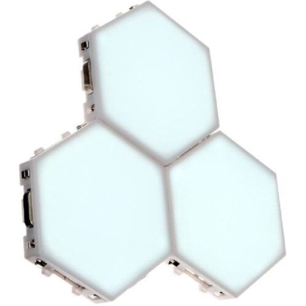 Настенный LED светильник разноцветный сенсорный Соты Набор 3 шт · Модульная светодиодная лампа с пультом цветная