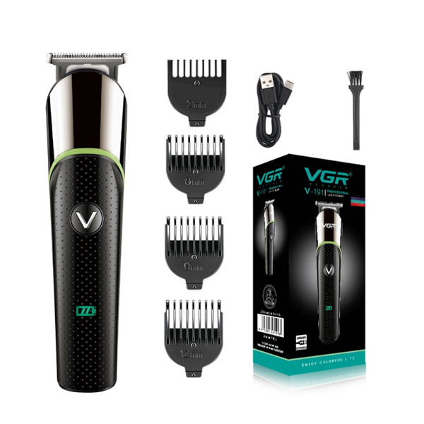 Триммер для стрижки волос VGR V-191 беспроводной · Машинка для стрижки волос, бороды, усов аккумуляторная 4 насадки