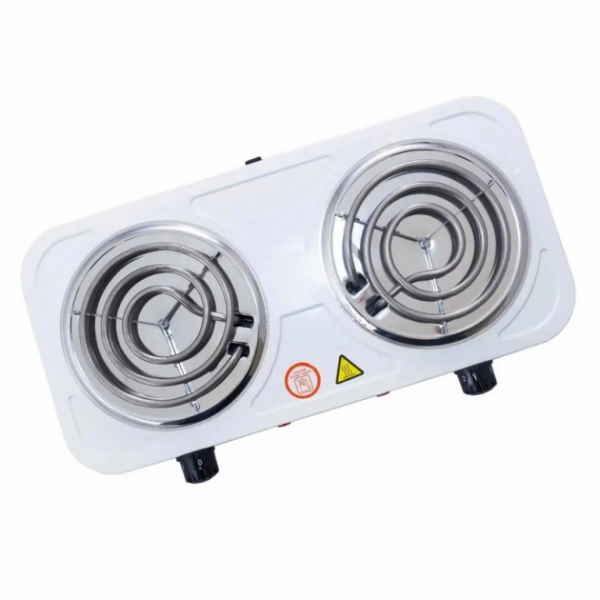 Плита электрическая настольная Crownberg CB-3744 двухконфорочная спиральная 2000 Вт