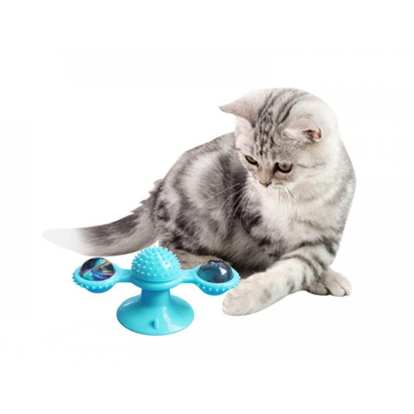 Игрушка для кота интеллектуальная Rotate Windmill · Игрушка - спиннер для кошек Мельница с щеткой для зубов
