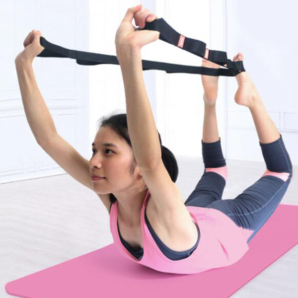 Эспандер для растяжки с петлями Supretto ленточный Пояс – ремешок для йоги, 8 петель