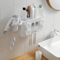 Органайзер для ванной комнаты · Держатель зубных щеток · Дозатор – диспенсер зубной пасты · Полочка для косметических средств с держателем для фена