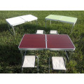 Стол алюминиевый Усиленный с 4 стульями складной для пикника · Стол – чемодан раскладной туристический со стульями