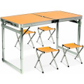 Стол алюминиевый Усиленный с 4 стульями складной для пикника · Стол – чемодан раскладной туристический со стульями