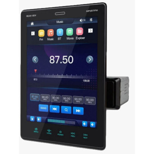 Магнитола PI-1007 1DIN · Bluetooth · GPS-навигация · Экран 9,5 · 4 Ядра · 2Gb · Ram/16 · Android · Wi-Fi · Автомагнитола универсальная Tesla Style