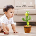 Музыкальная игрушка Танцующий поющий кактус Dancing Cactus TikTok с подсветкой и функцией повторения · Кактус – повторюшка USB зарядка