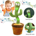 Музыкальная игрушка Танцующий поющий кактус Dancing Cactus TikTok с подсветкой и функцией повторения · Кактус – повторюшка USB зарядка