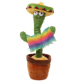 Музыкальная игрушка Танцующий поющий кактус Dancing Cactus TikTok с подсветкой и функцией повторения · Кактус – повторюшка USB зарядка