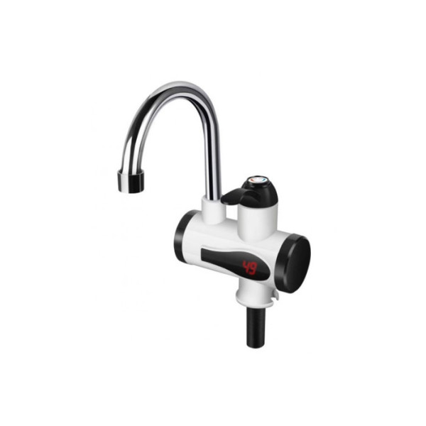 Проточный водонагреватель Delimano RX-014 ∙ Бойлер – кран с LCD дисплеем ∙ Нижнее подключение ∙ Белый