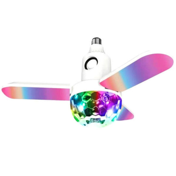 Дисколампа музыкальная светодиодная в патрон ∙ Музыкальная LED лампа с вращением ∙ Bluetooth подключение