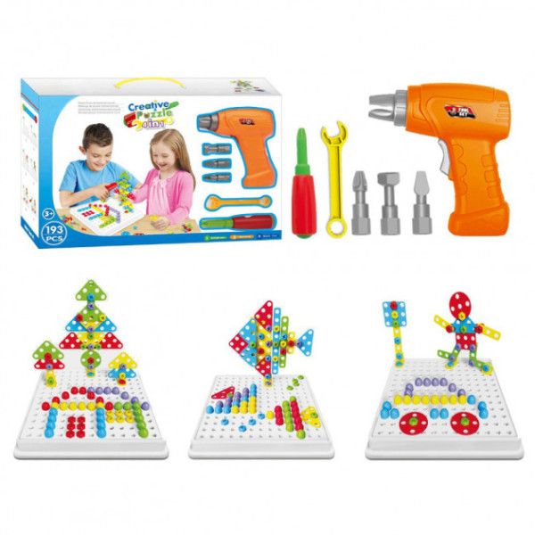 3D Пазл TU LE HUI Creative Puzzle 4 в 1 конструктор с шуруповертом и электроотверткой 