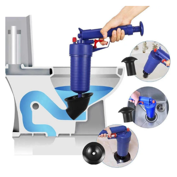 Вантуз воздушный пневматический PIPE DREDGER ∙ Воздушный насос – вантус для чистки засоров с насадками