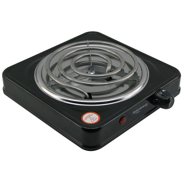 Плита электрическая Rainberg RB-555 ∙ Электроплита спиральная одноконфорочная Черная 1200 Вт