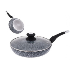 Сковорода антипригарная гранитная с крышкой UNIQUE UN-5117 28 см