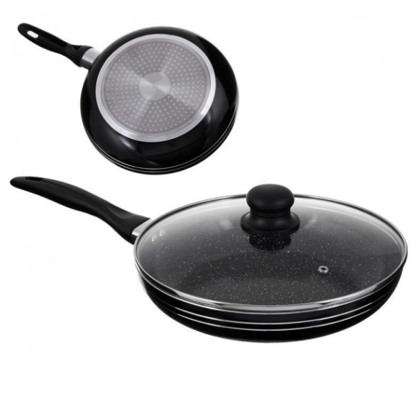 Сковорода UNIQUE UN-5165 с антипригарным гранитным покрытием 26 см с крышкой