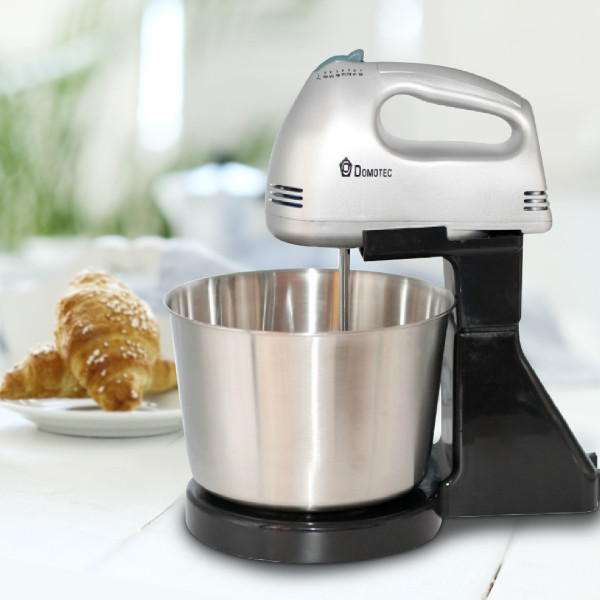 Миксер DOMOTEC MS-1133 2 в 1 стационарный / ручной ∙ Миксер – блендер – тестомес с металлической чашей 2л