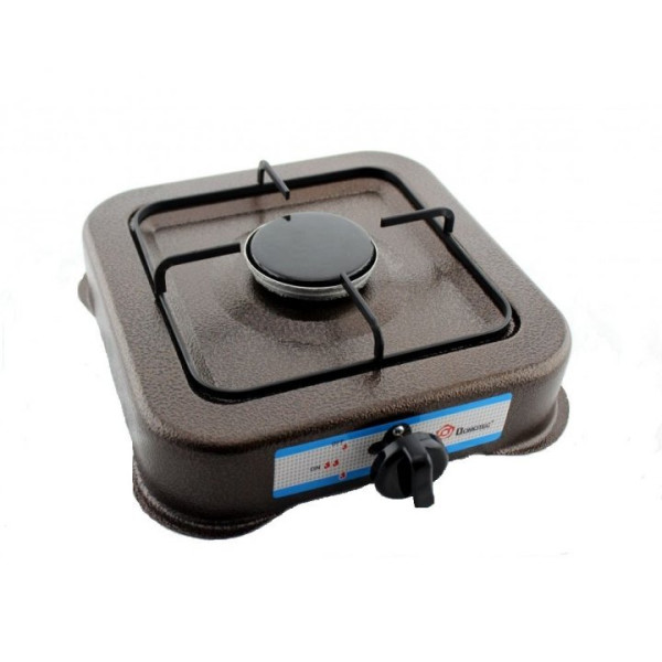 Настольная газовая плита Domotec MS 6601 Таганок на 1 конфорку Серая