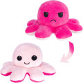 Мягкая игрушка Осьминожка – перевертыш ∙ Двусторонний осьминог настроение 2 в 1 ∙ 20 x 20 x 10 см