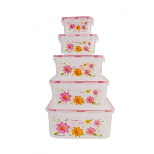 Набор судков UNIQUE UN-1513-5 ∙ Судок – емкости для хранения продуктов с крышками, 5 шт.