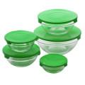 Стеклянные емкости UNIQUE UN-1501 для хранения продуктов ∙ Набор судков из стекла с крышками, 5 шт.